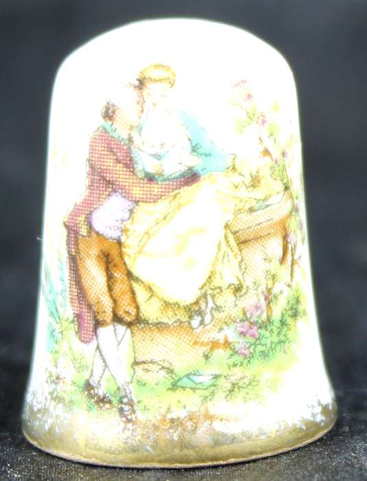 Porcelain Thimble - Newhall - Victorian Couple