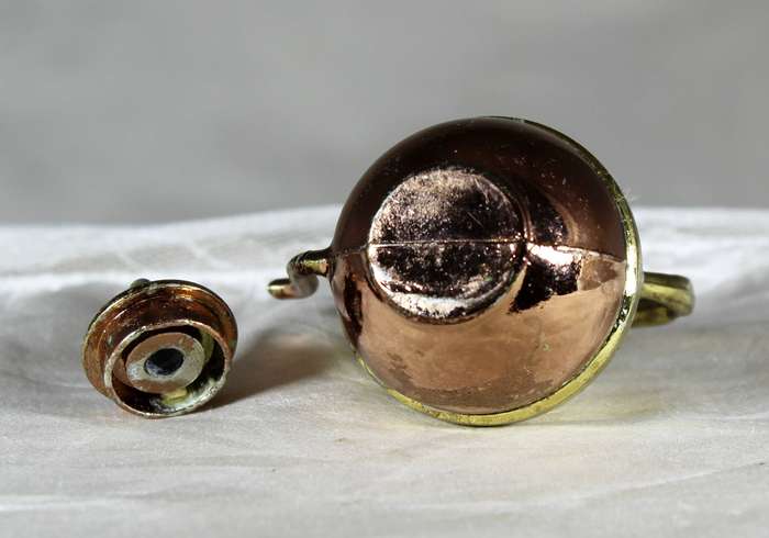 Miniature brass and copper coffee pot