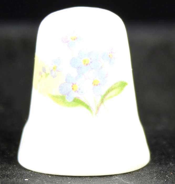 Porcelain Thimble - Sheer Elegance - Purple Flower