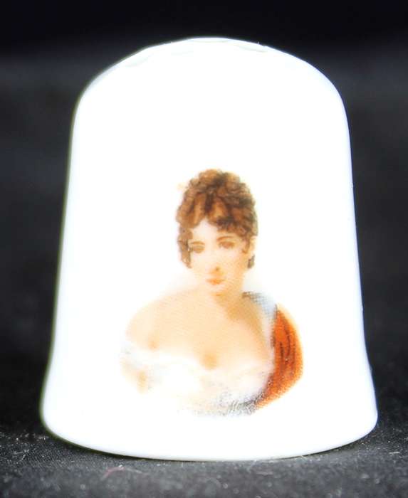 Porcelain Thimble - Limoges - Burlesque Lady