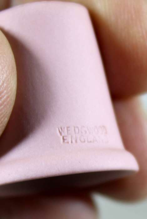 Wedgwood Pink Jasperware Thimble - Floral Girl