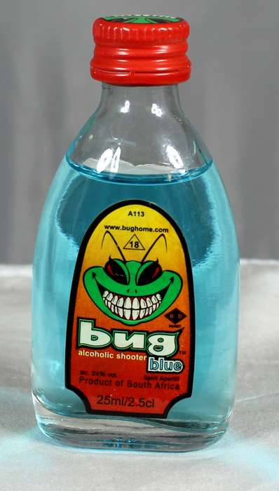 Mini liquor bottle - Bug - Blue