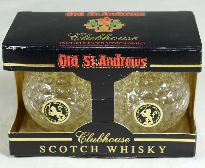 Mini liquor bottles - pair of St. Andrews - clubhouse whisky