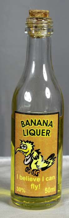 Mini liquor bottles - Banana Liqueur - I believe I can fly
