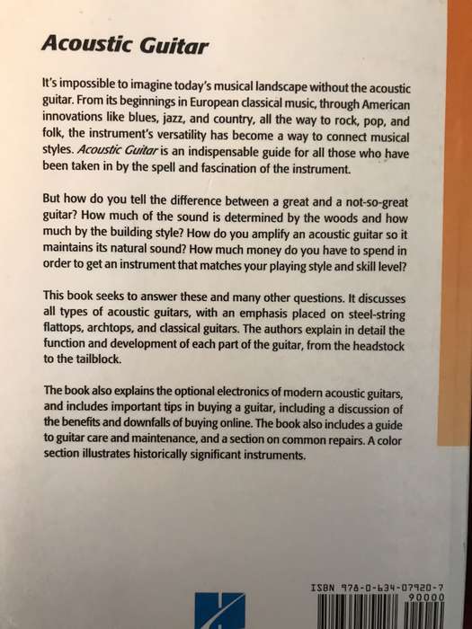 Acoustic Guitar: The Composition, Construction and Evolution - Hal Leonard (Publisher) EX