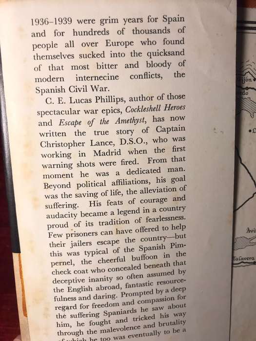 The Spanish Pimpernel - CE Lucas Phillips (1960 1st Edition Hardcover)