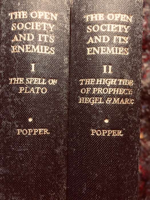 The Open Society and Its Enemies: Volumes I & II - Karl Popper (1957 2x Hardcover Set RARE)