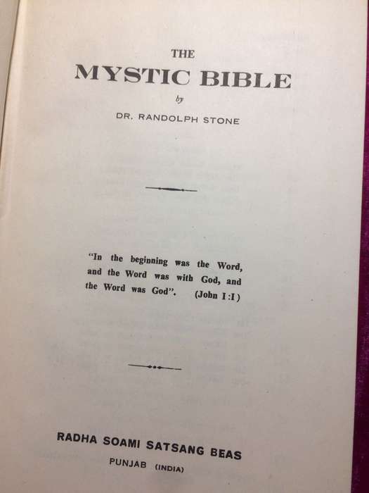 The Mystic Bible - Dr Randolph Stone (1977 Hardcover)