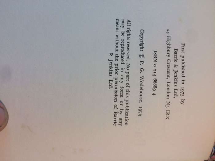 Bachelors Anonymous - PG Wodehouse (1973 1st Edition Hardcover)