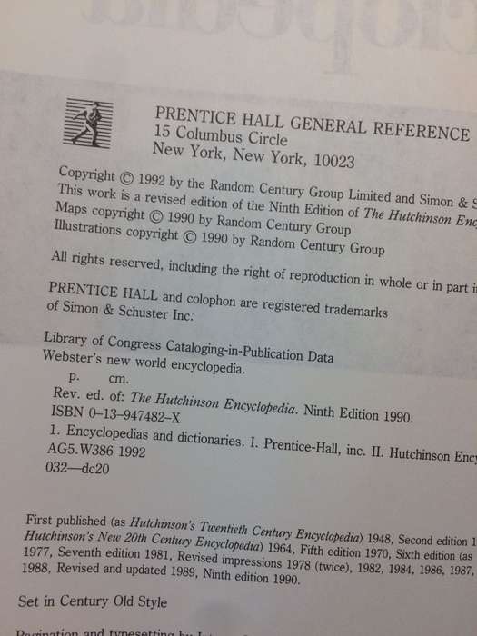 Webster`s New World Encyclopedia