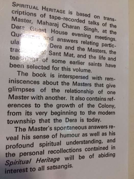 Spiritual Heritage - Maharaj Charan Singh (1983 1st Edition Hardcover EX)