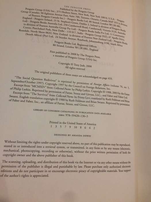 Reappraisals: Reflections on the Forgotten Twentieth Century - Tony Judt (2008 1st Ed Hardcover)