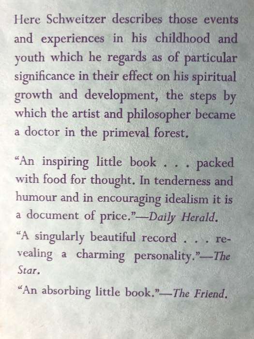 Memoirs of Childhood and Youth - Albert Schweitzer (1949 Hardcover)