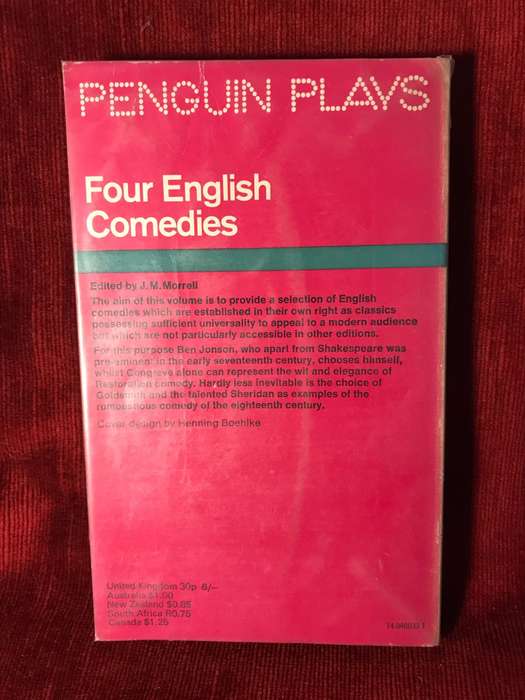 Four English Comedies of the 17th and 18th Centuries - Jonson / Congreve / Goldsmith / Sheridan