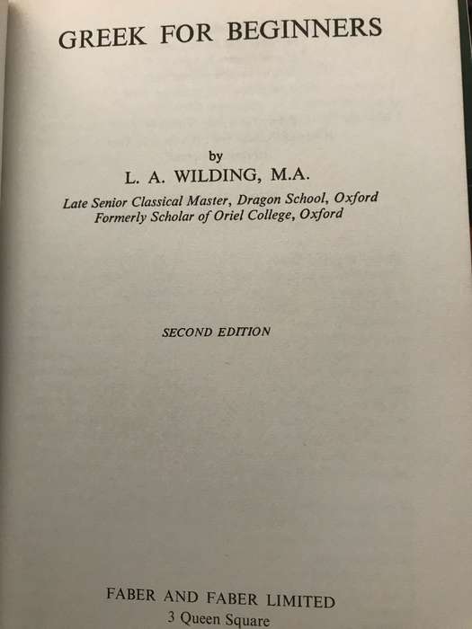 Greek for Beginners - LA Wilding
