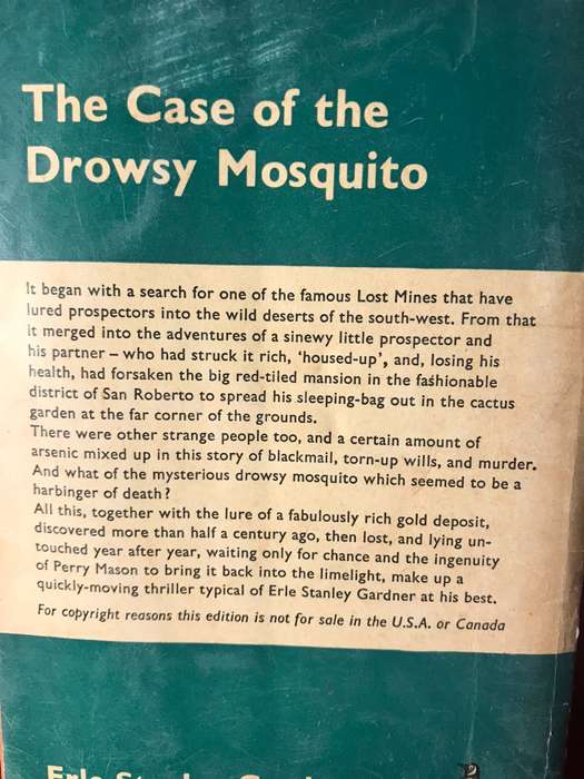 The Case Of The Drowsy Mosquito - Erle Stanley Gardner (Penguin 1960)