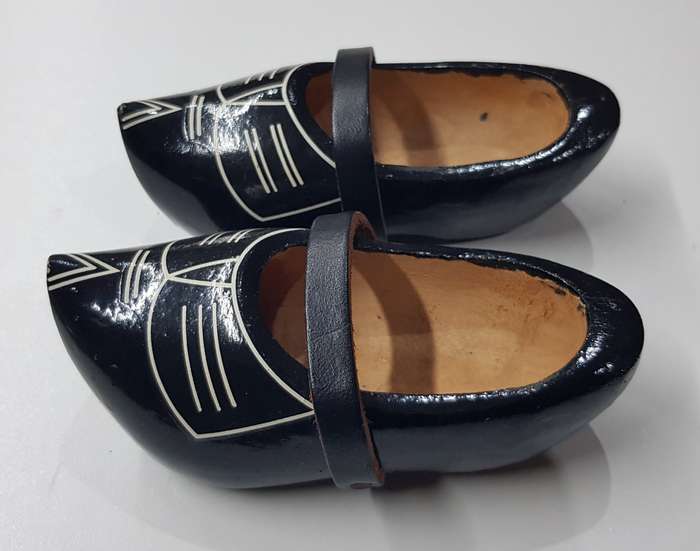 Pair of Handmade ornamental Dutch Wooden Clogs.  These are Vintage Hand Carved Clogs