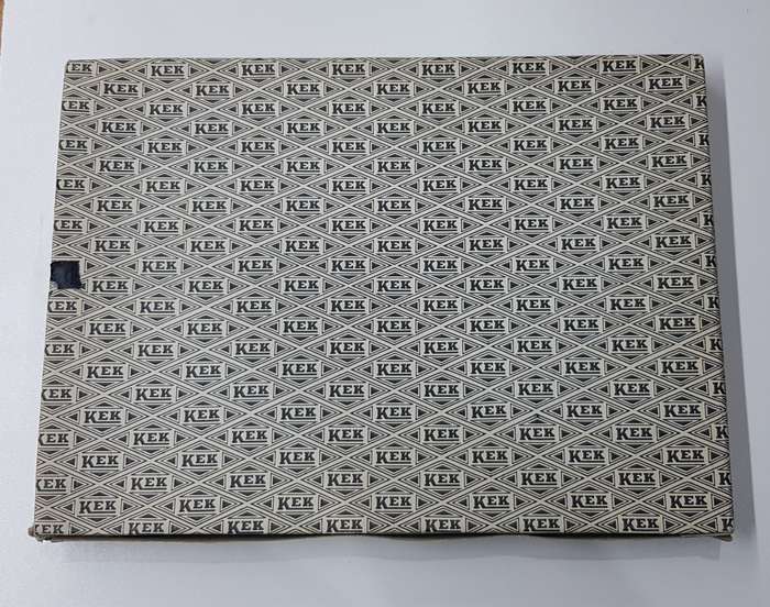 Vintage 1950s Black Page Unused Photo Album still in box. Album was made by Brand KEK