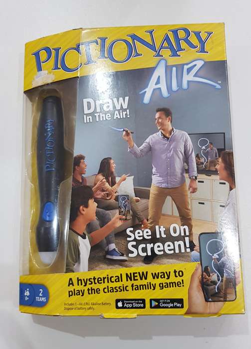 Mattel Games Pictionary Air, Family Board Game for Kids and Adults, with light pen and clue cards. E