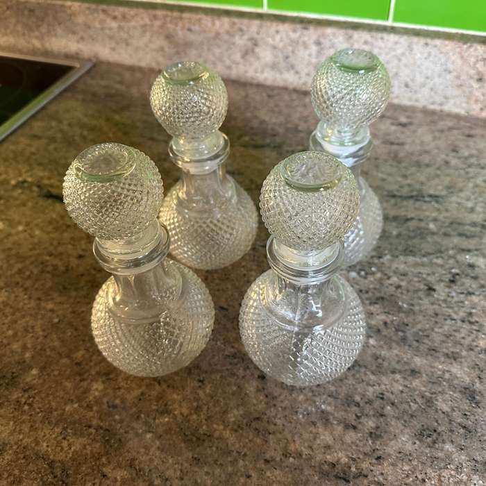 Glass Mini Decanters  Set of 4 (New)