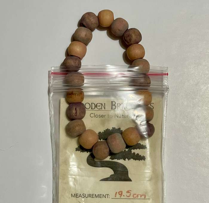 Pink and Lilac Distressed Wooden Bracelet