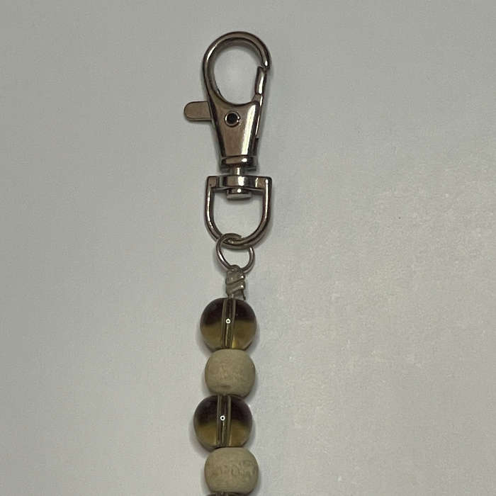 Creamy Wood and Smokey Bag Charm