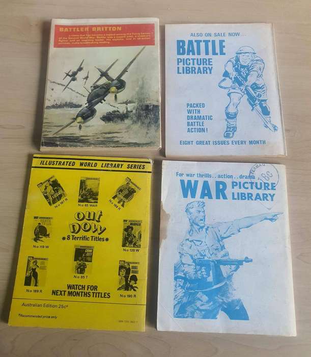 Antique Military Comic Books 4 Off