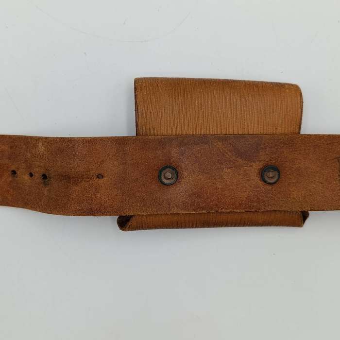 Vintage leather belt with ammo pouch - unusual shape