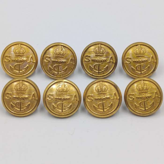 South African  Navy - Lot of 8 buttons made by Metal Art, Pretoria