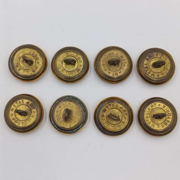 South African  Navy - Lot of 8 buttons made by Metal Art, Pretoria
