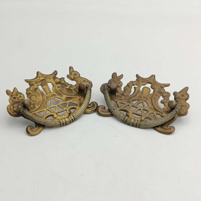 Pair of Vintage brass door handles