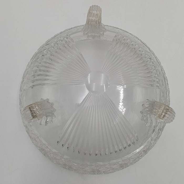 Vintage Crystal glass fruit bowl - small chips