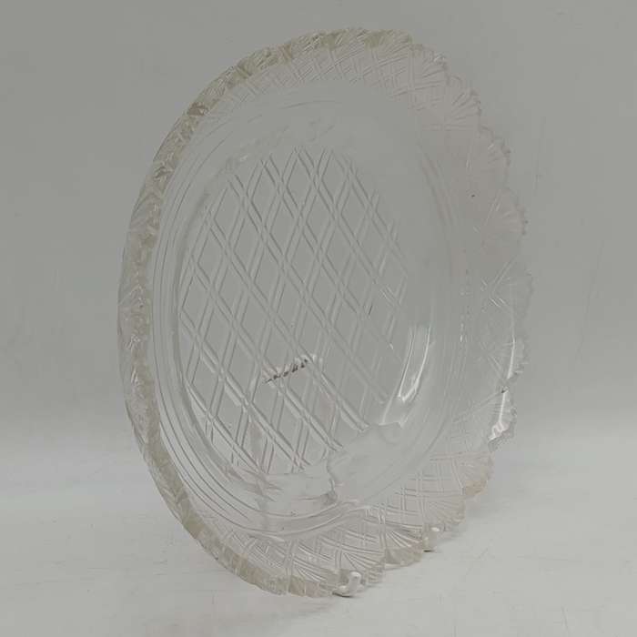 Pair of Vintage Crystal glassware oval platters - some small chips