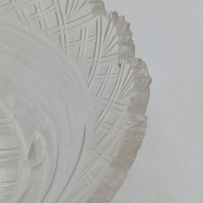 Pair of Vintage Crystal glassware oval platters - some small chips