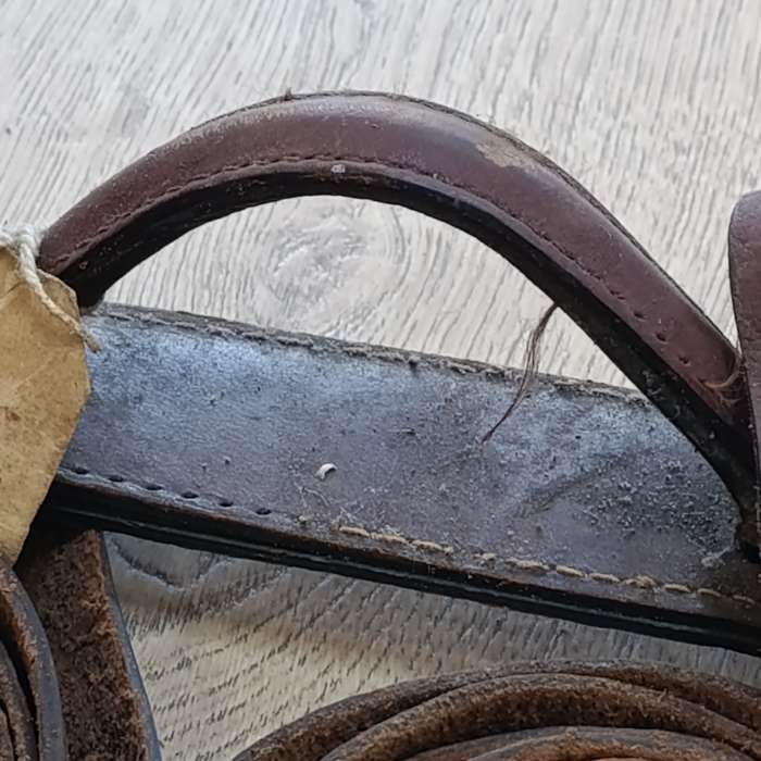 Vintage leather luggage straps