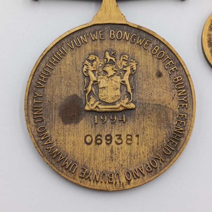 SADF Unity medal plus miniature #069381