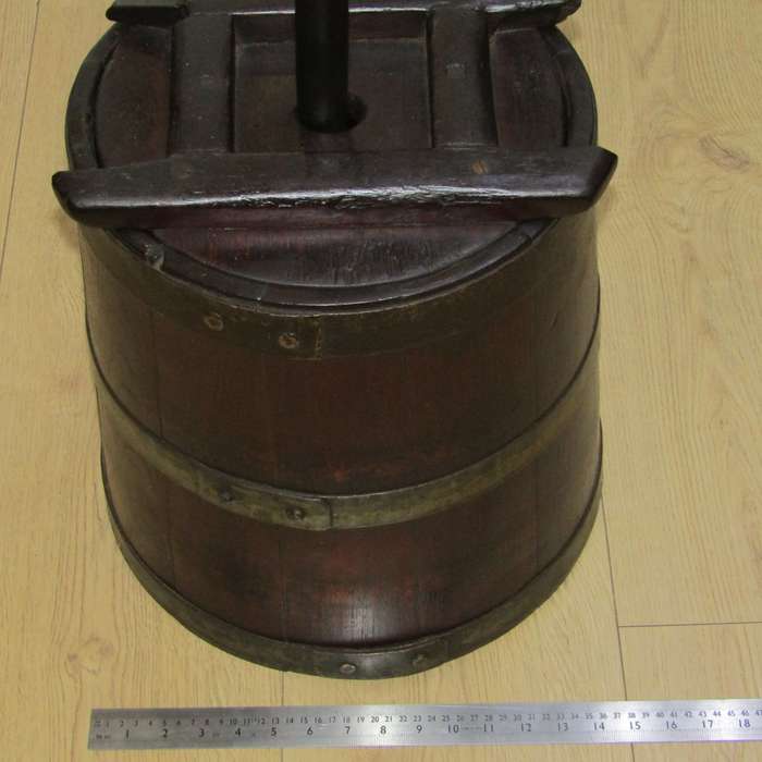 Antique wooden butter churn with stomper