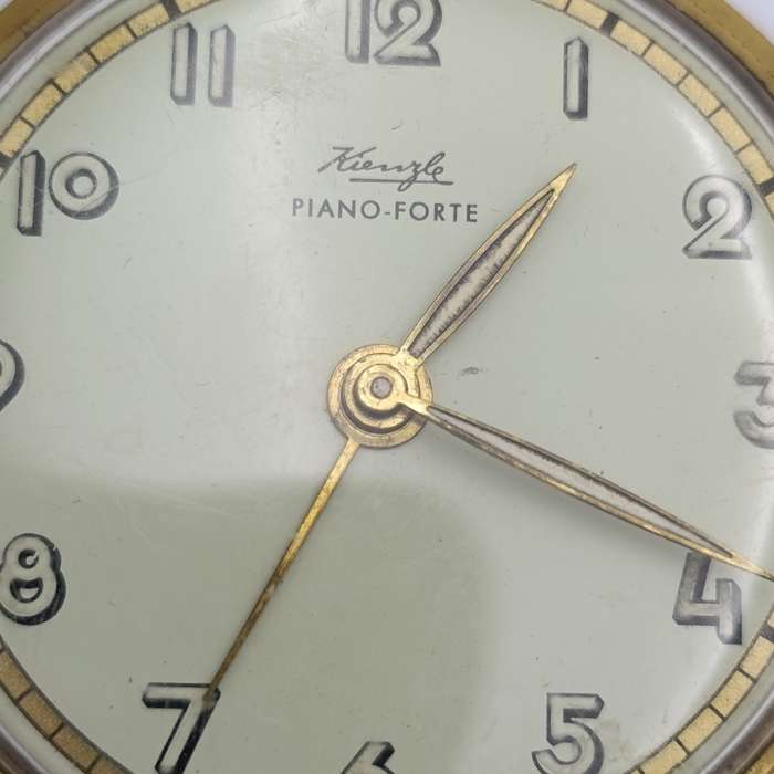 Vintage Kienzle Piano-Forte mechanical bedside alarm clock - working