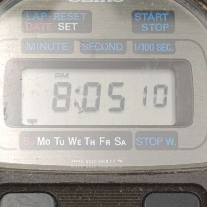 Seiko digital quartz stopwatch 5023-5000 - working - in case
