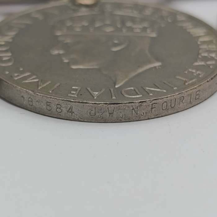 Set of WW2 Red Cross Medic Medal set issued to 161584 J.W.N Fourie