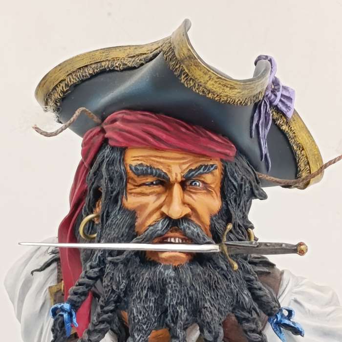 Blackbeard The Pirate handpainted resin model - scale 1/6 - Fort Duquesne Military Miniatures
