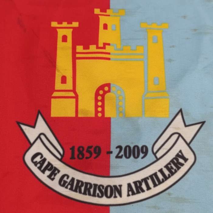Cape Garrison Artillery 1859-2009 commemorative desk flag