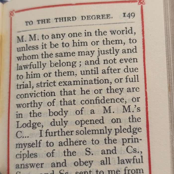 Small book - The perfect ceremonies of Craft Masonry - 1937