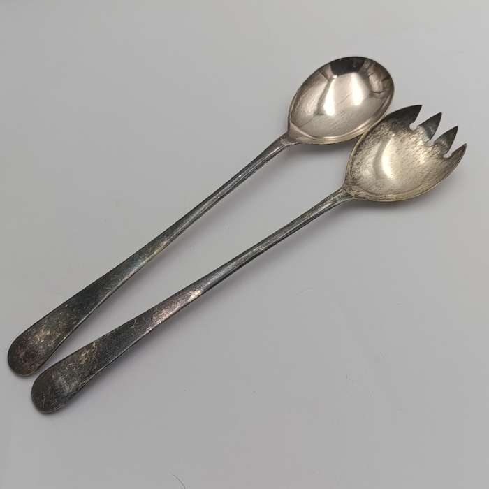 Celtic quality vintage set of silverplated salad spoons