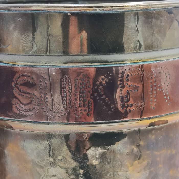 Vintage Copper and brass set of 3 holders for coffee, Tea, Sugar - Afrikaans