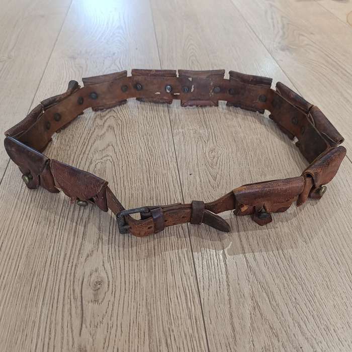 WW1 Leather bandolier Ammunition belt for 303 rifle - 60 rounds, 12 pouches