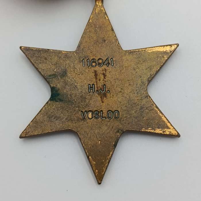 WW2 The Africa Star issued to 116941 HJ Vosloo
