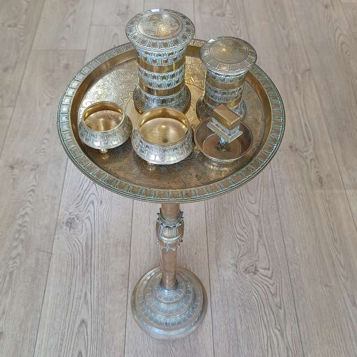Vintage Solid brass gentleman's club smoking Station - weighs 17.5kg