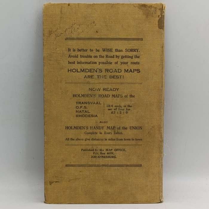 Vintage Holmes Road map of Rhodesia - Southern Rhodesia with insert of Northern Rhodesia