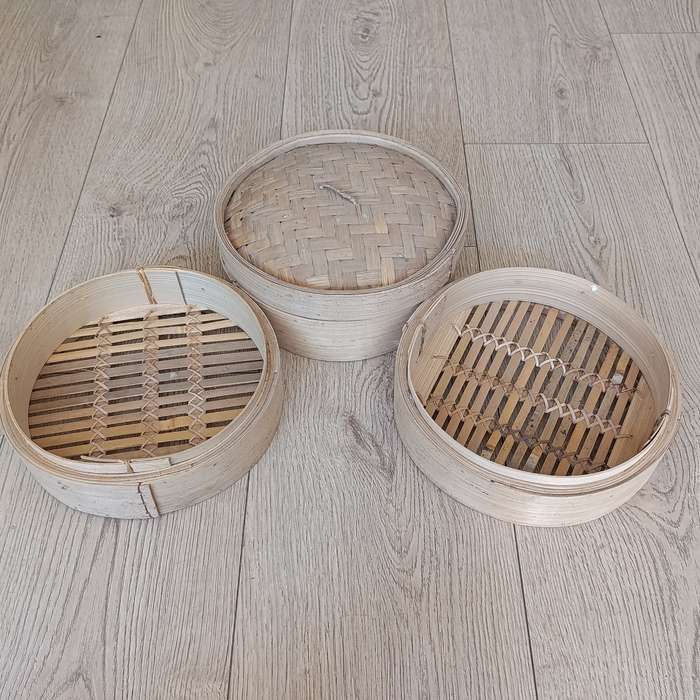 Eastern Bamboo food Steamer - 3 - tier